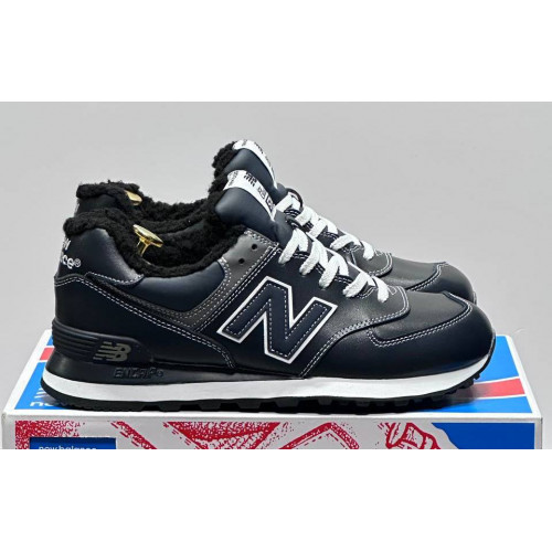 Кроссовки New Balance 574 Dark Blue с мехом