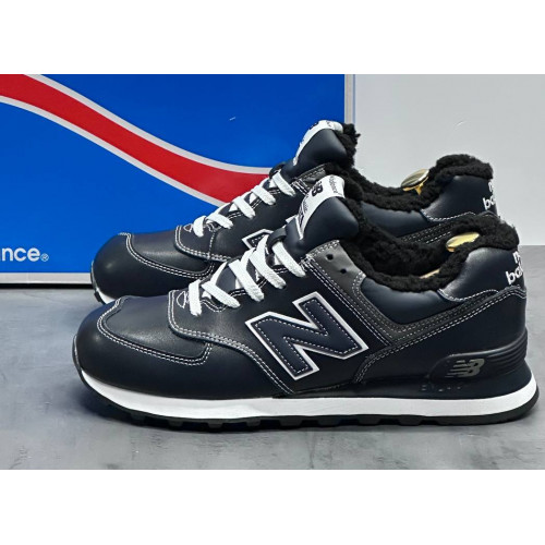 Кроссовки New Balance 574 Dark Blue с мехом