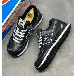 Кроссовки New Balance 574 Dark Blue с мехом