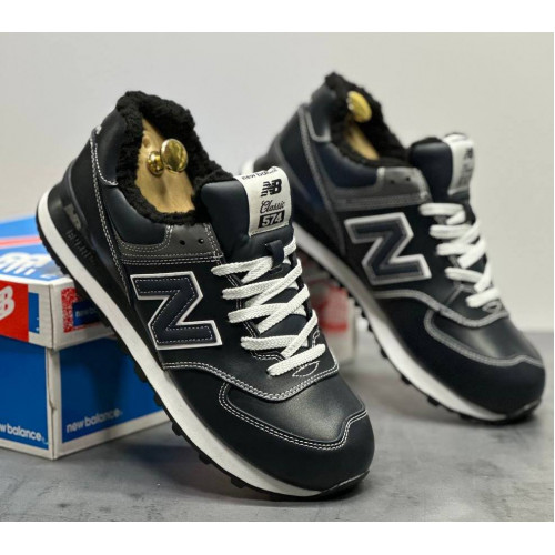 Кроссовки New Balance 574 Dark Blue с мехом
