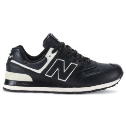 Кроссовки New Balance 574 Leather Black White
