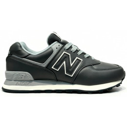 Кроссовки New Balance 574 Leather Black Grey