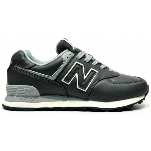 Кроссовки New Balance 574 Leather Black Grey