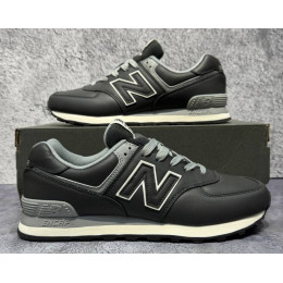 Кроссовки New Balance 574 Leather Black Grey