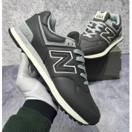 Кроссовки New Balance 574 Leather Black Grey