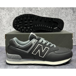 Кроссовки New Balance 574 Leather Black Grey