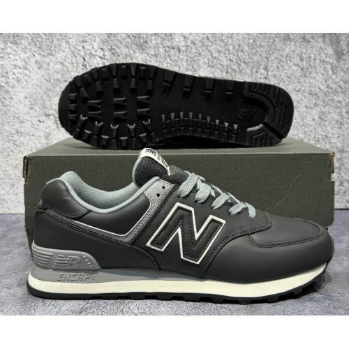 Кроссовки New Balance 574 Leather Black Grey