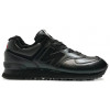 New Balance 574 Leather Black Red с мехом