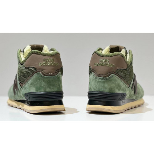 New Balance 574 Mid Green Brown с мехом