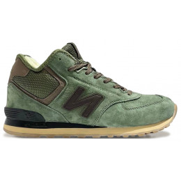 New Balance 574 Mid Green Brown с мехом