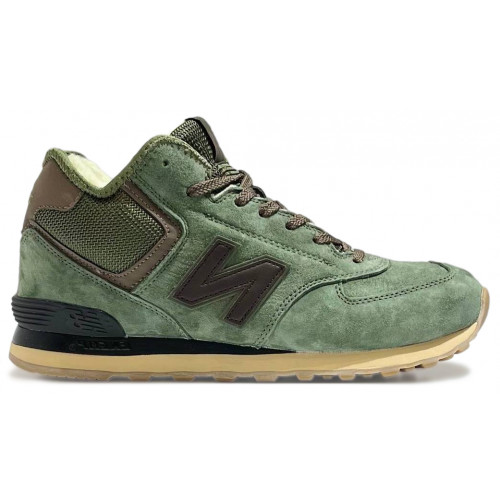 New Balance 574 Mid Green Brown с мехом