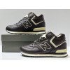 New Balance 574 Mid Leather Brown White с мехом