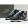 New Balance 574 Mid Leather Blue White с мехом