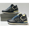 New Balance 574 Mid Leather Blue White с мехом