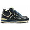 New Balance 574 Mid Leather Blue White с мехом
