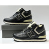 New Balance 574 Mid Leather Black White с мехом