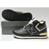 New Balance 574 Mid Leather Black White с мехом