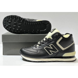 New Balance 574 Mid Leather Black White с мехом