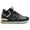 New Balance 574 Mid Leather Black White с мехом