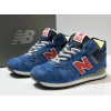 New Balance 574 Mid Blue Navy Red Suede с мехом
