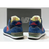 New Balance 574 Mid Blue Navy Red Suede с мехом