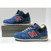New Balance 574 Mid Blue Navy Red Suede с мехом