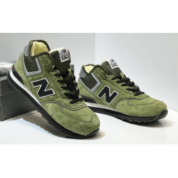 New Balance 574 Mid Green Black с мехом