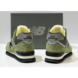 New Balance 574 Mid Green Black с мехом