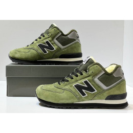 New Balance 574 Mid Green Black с мехом