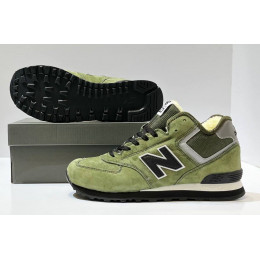New Balance 574 Mid Green Black с мехом