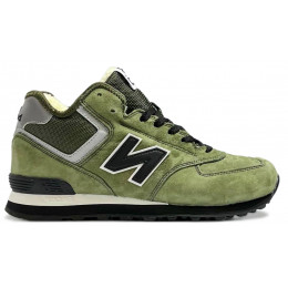 New Balance 574 Mid Green Black с мехом