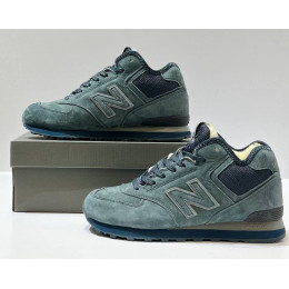 New Balance 574 Mid Moss Blue Suede с мехом