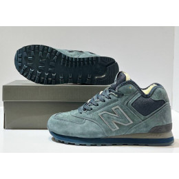 New Balance 574 Mid Moss Blue Suede с мехом