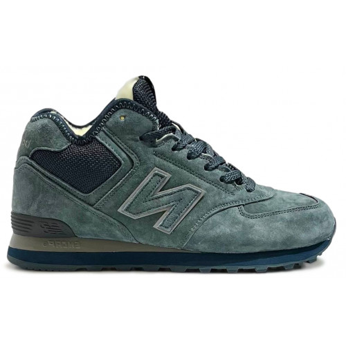 New Balance 574 Mid Moss Blue Suede с мехом