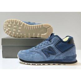 New Balance 574 Mid Blue с мехом