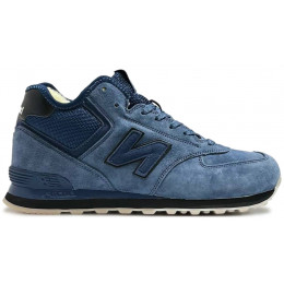 New Balance 574 Mid Blue с мехом