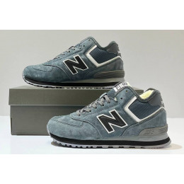 New Balance 574 Mid Grey Black с мехом
