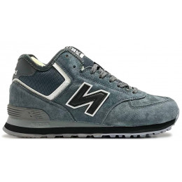 New Balance 574 Mid Grey Black с мехом