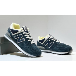 New Balance 574 Blue Navy Grey с мехом