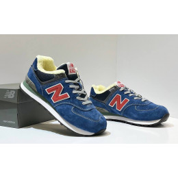 New Balance 574 Blue Navy Red с мехом