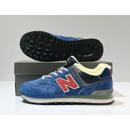 New Balance 574 Blue Navy Red с мехом
