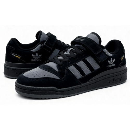 Кроссовки Adidas Forum Low Winter Suede Black Grey
