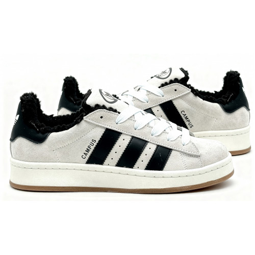 Кроссовки Adidas Campus 00s Crystal White Black With Fur