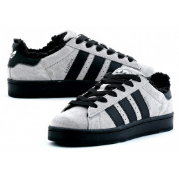 Кроссовки Adidas Campus 00s Light Grey Black With Fur