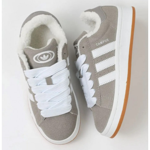 Кроссовки Adidas Campus 00s Grey White Gum With Fur