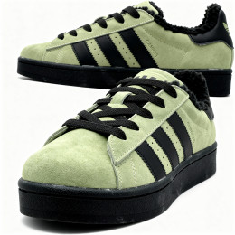 Кроссовки Adidas Campus 00s Green Black With Fur