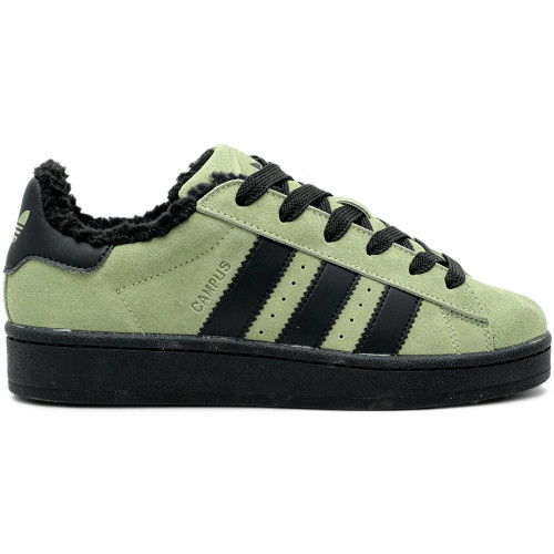 Кроссовки Adidas Campus 00s Green Black With Fur