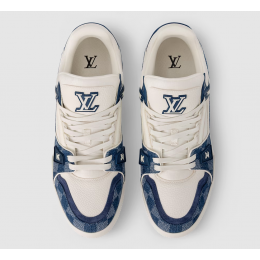 Louis Vuitton Trainer Damier Denim White Blue