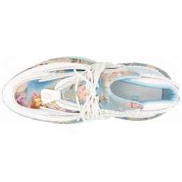 Balmain Unicorn Low Blue Leather Lace-Up Print