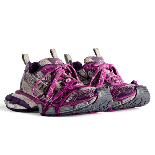Balenciaga 3XL Mesh-Panel Sneakers Grey Purple